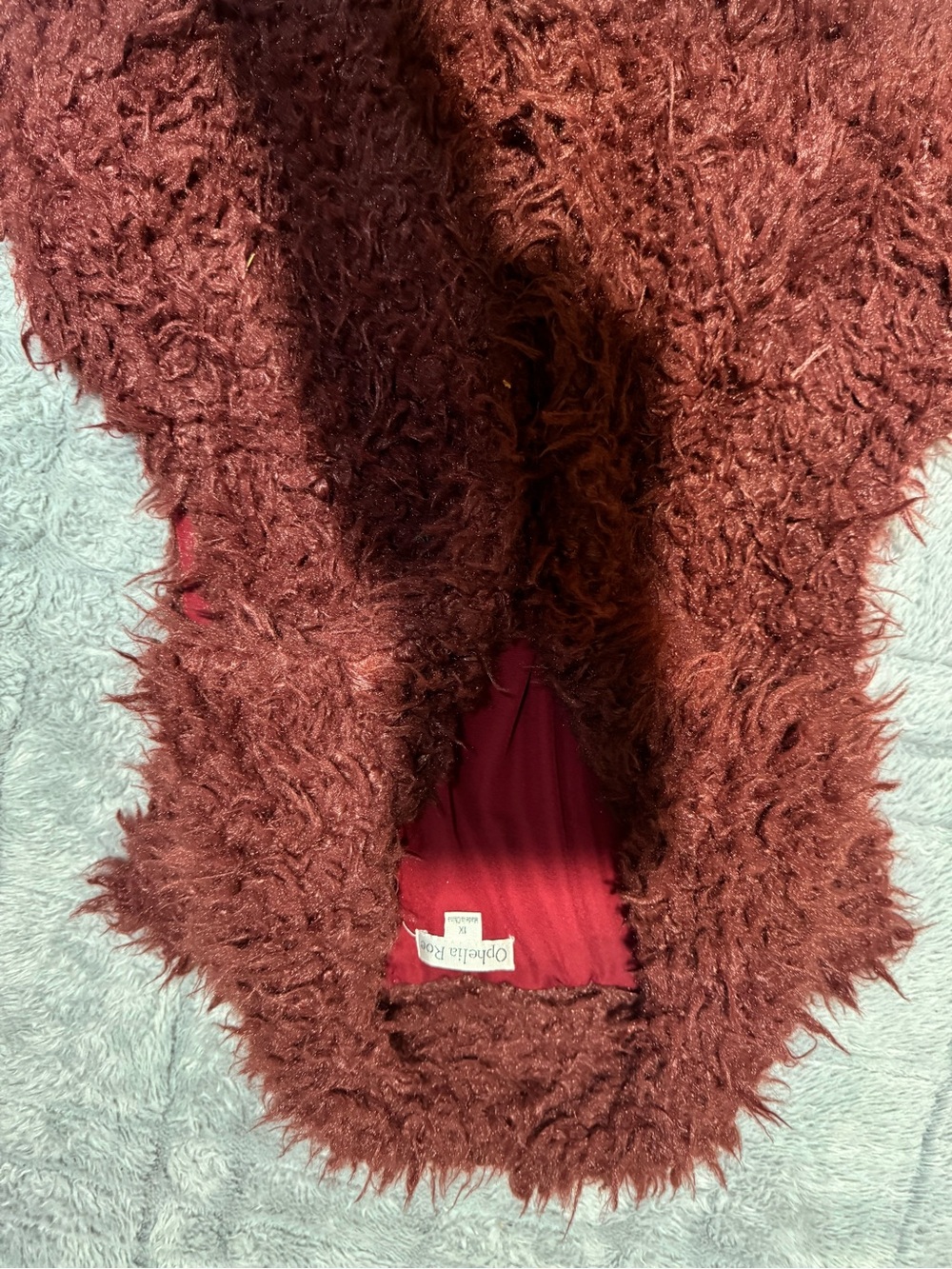 Ophelia & Co. Burgundy Faux Fur Hooded Vest